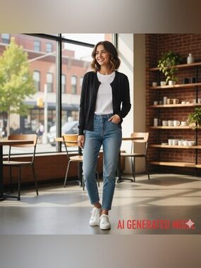 GAP Classic Black Cardigan Button Up Cotton Women's Sweater Size Small GUC #531